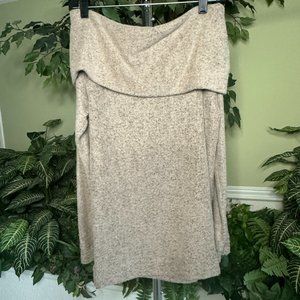 Off-the-Shoulder Long Sleeve Mocha Sweater